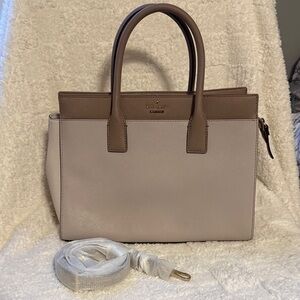 Kate Spade Taupe and Brown Satchel